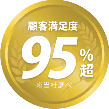 顧客満足度95%超(当社調べ)